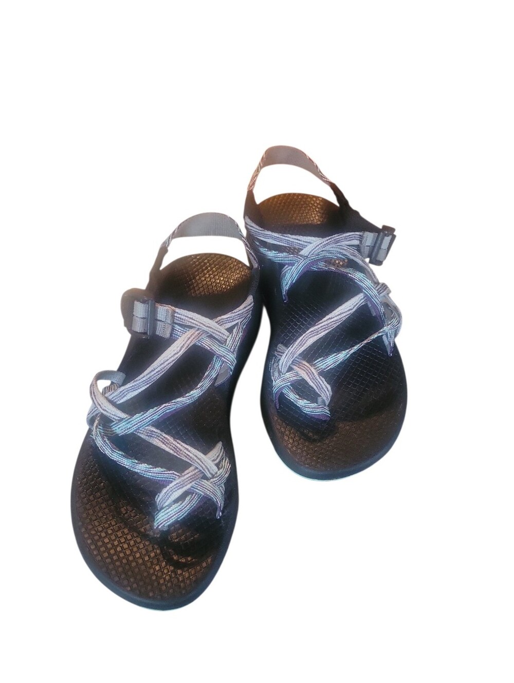 Chaco ZX/2 Black Multicolor Classic Braided  Toe Loop Pixel Weave Sandals  Sz W8